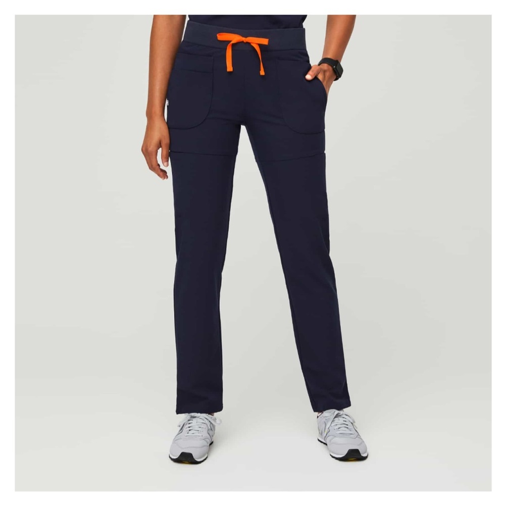 Women's Navy Nepal -Skinny Scrub Pants Straight Leg Medium